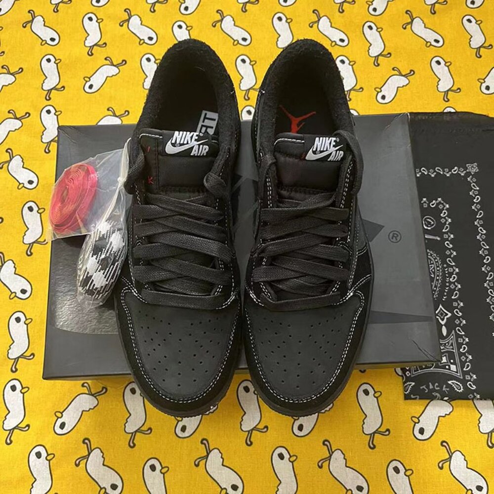 Nike Air Jordan 1 Retro Low Black Phantom Unisex Sneakers - Picture 3 of 8